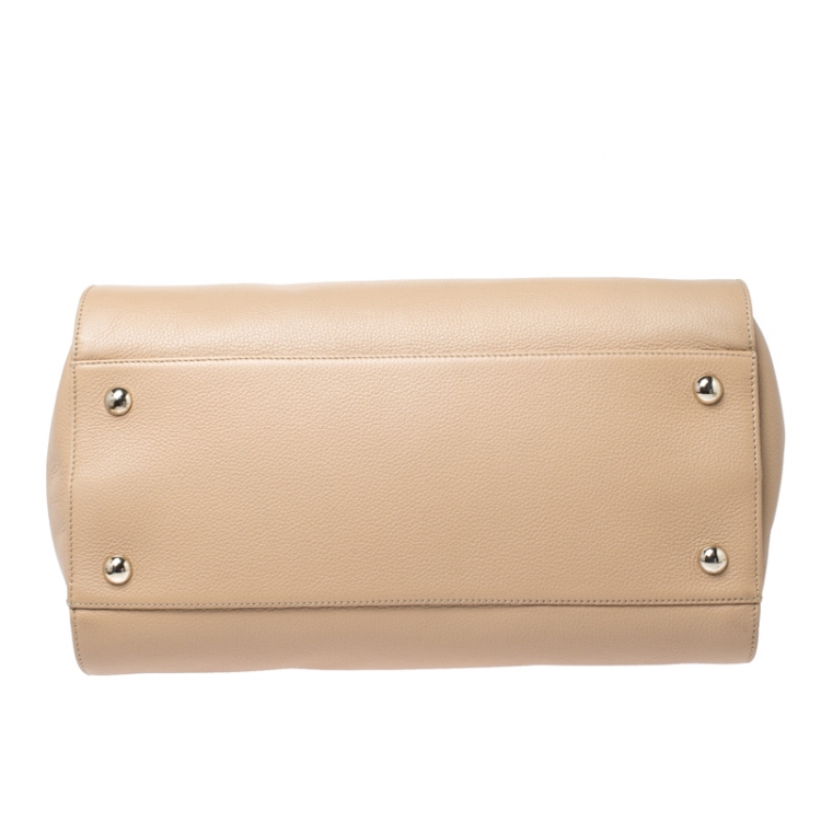 Pre Owned Jimmy Choo Beige Leather Rosalie Satchel