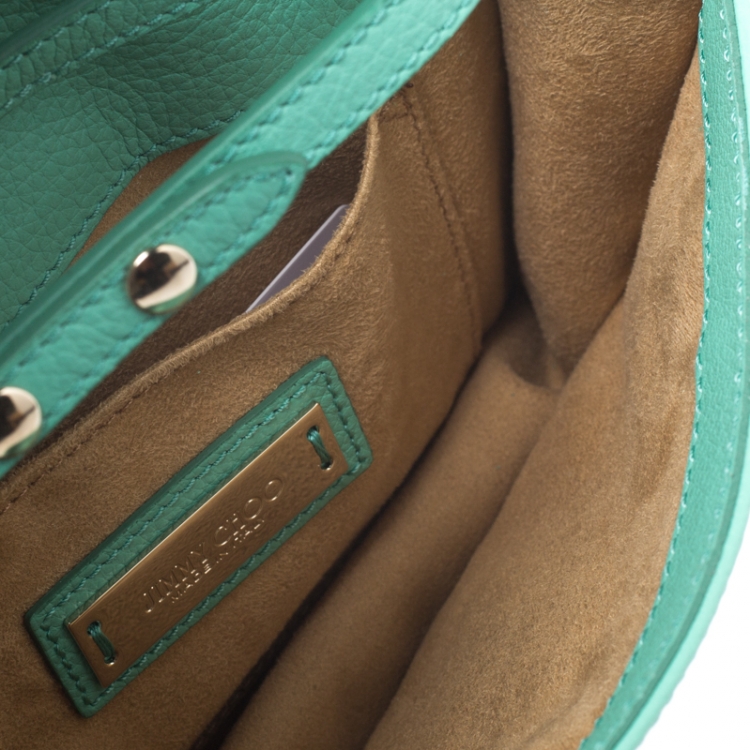 مملوكة مسبقًا Jimmy Choo Green Leather Rebel Crossbody Bag