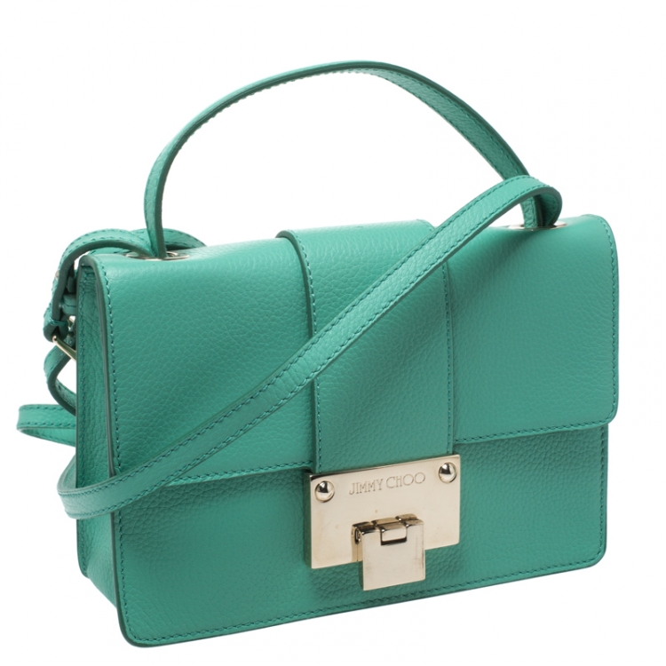 مملوكة مسبقًا Jimmy Choo Green Leather Rebel Crossbody Bag
