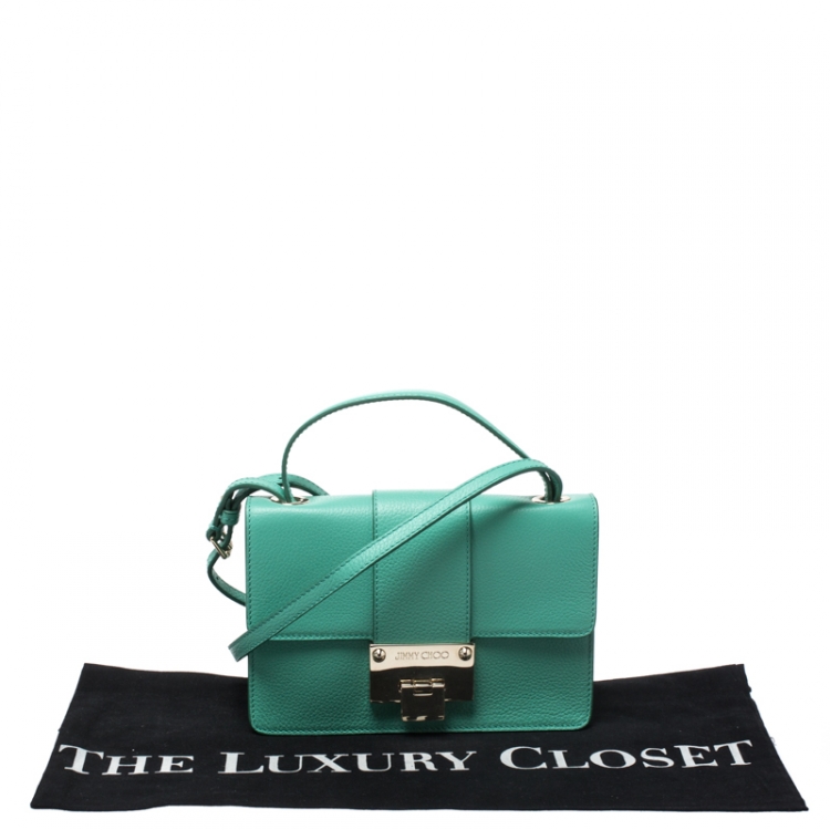 مملوكة مسبقًا Jimmy Choo Green Leather Rebel Crossbody Bag