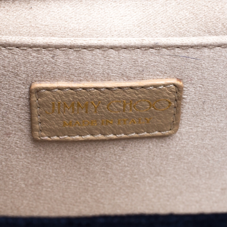 Pre Owned Jimmy Choo Blue Fur and Python Ava Crossbody Bag