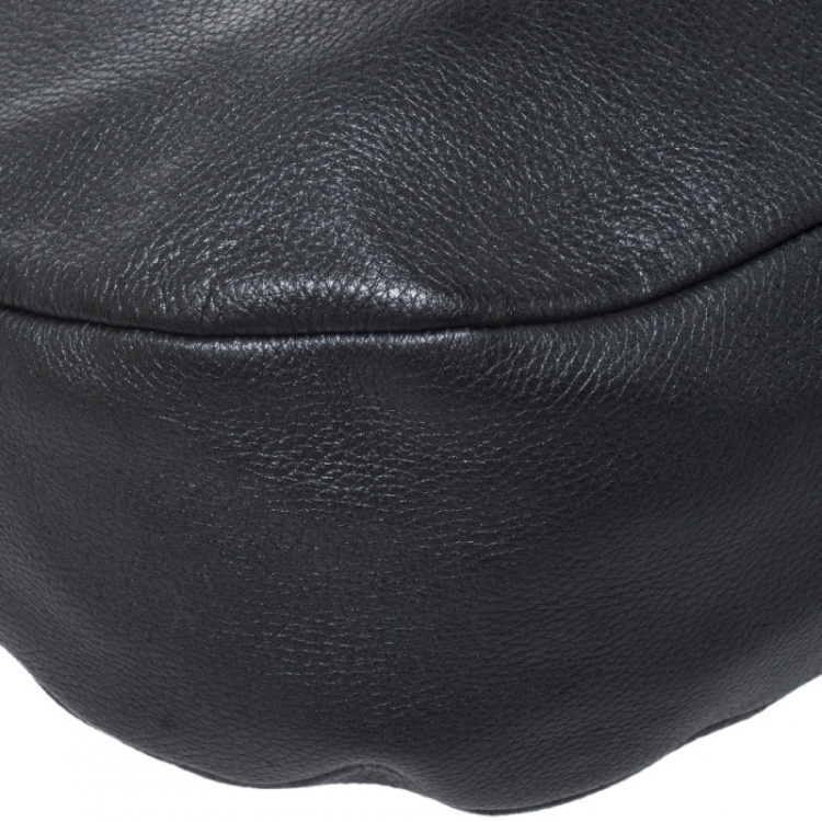Pre Owned Jimmy Choo Metallic Grey Leather Large Solar Hobo