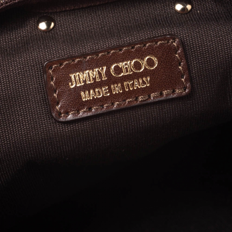 مملوكة مسبقًا Jimmy Choo Brown Lizard Embossed Leather Zulu Clutch