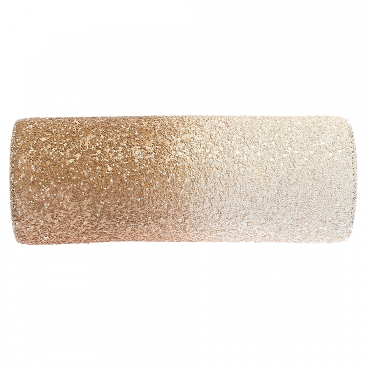 Pre Owned Jimmy Choo Metallic/White Coarse Glitter and Suede Trinket Clutch