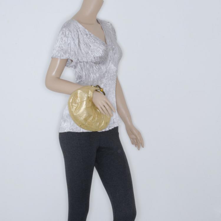 مملوكة مسبقًا Jimmy Choo Gold Metallic Small Hobo