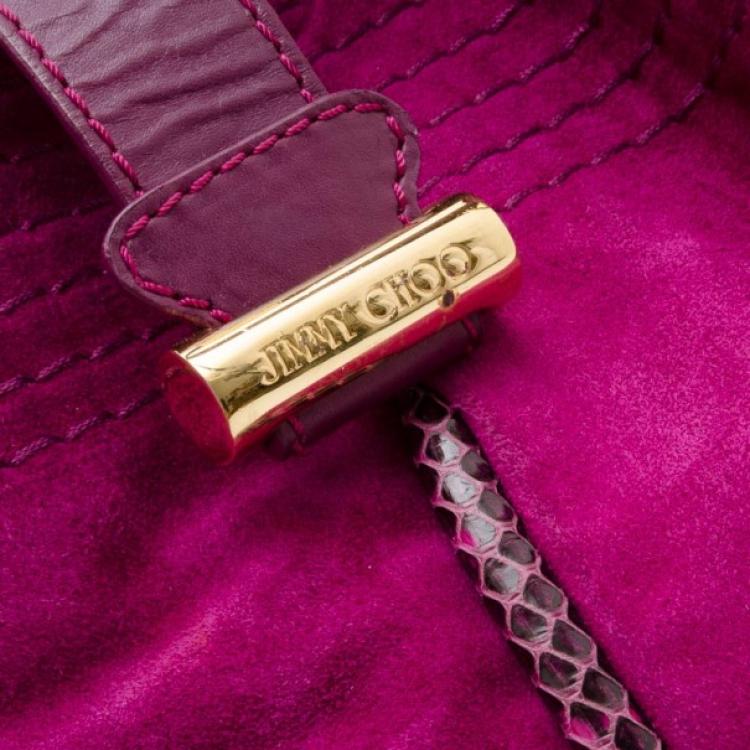 Pre Owned Jimmy Choo Fuschia Suede Alex Shoulder Bag