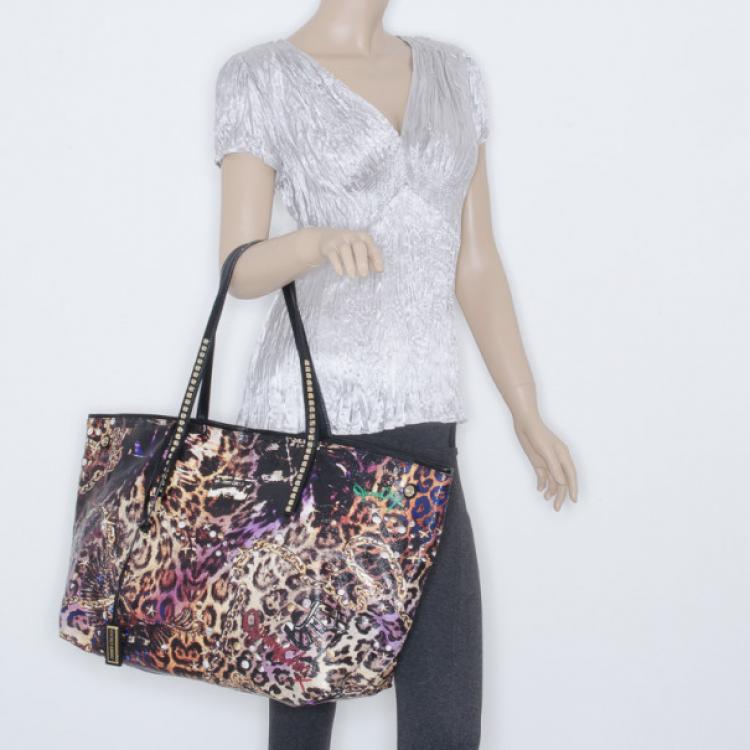 Pre Owned Jimmy Choo Animal Print Glazed Canvas Shopper