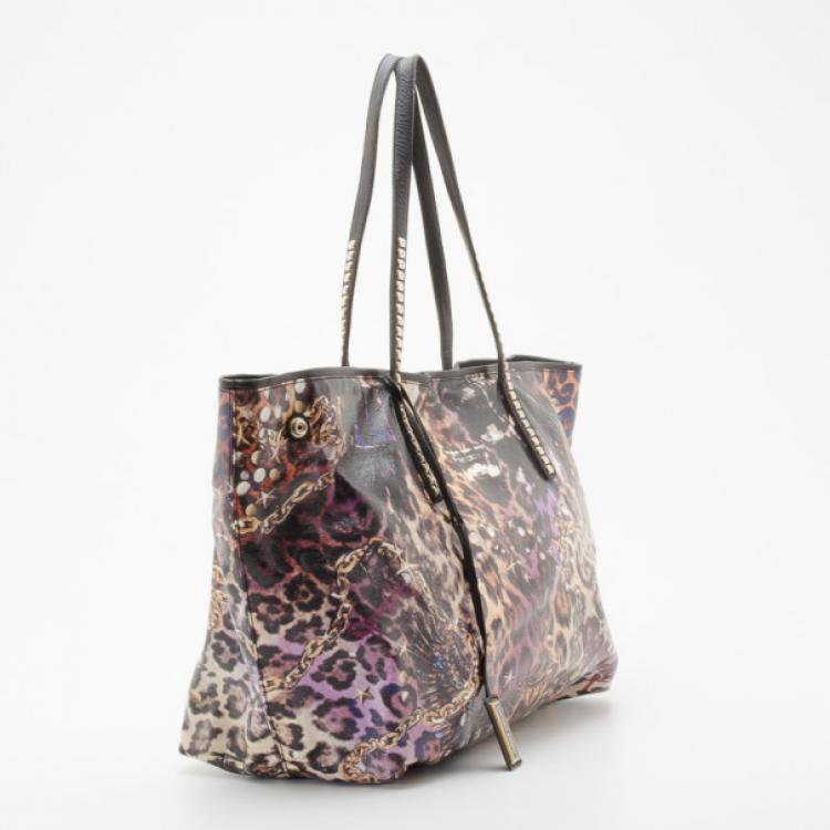 Pre Owned Jimmy Choo Animal Print Glazed Canvas Shopper