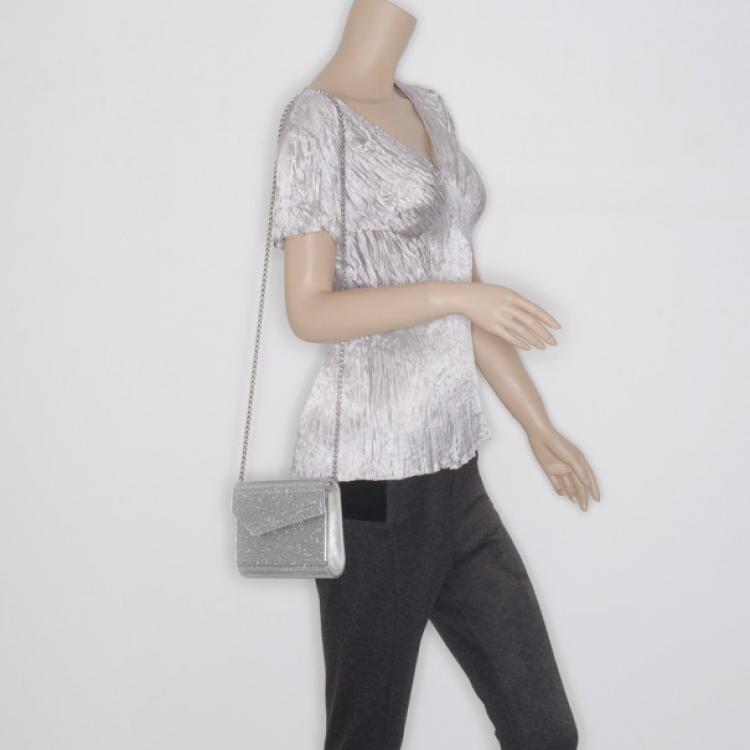 Pre Owned Jimmy Choo Silver Candy Clutch Bag 