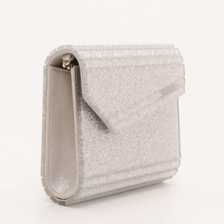 Pre Owned Jimmy Choo Silver Candy Clutch Bag 
