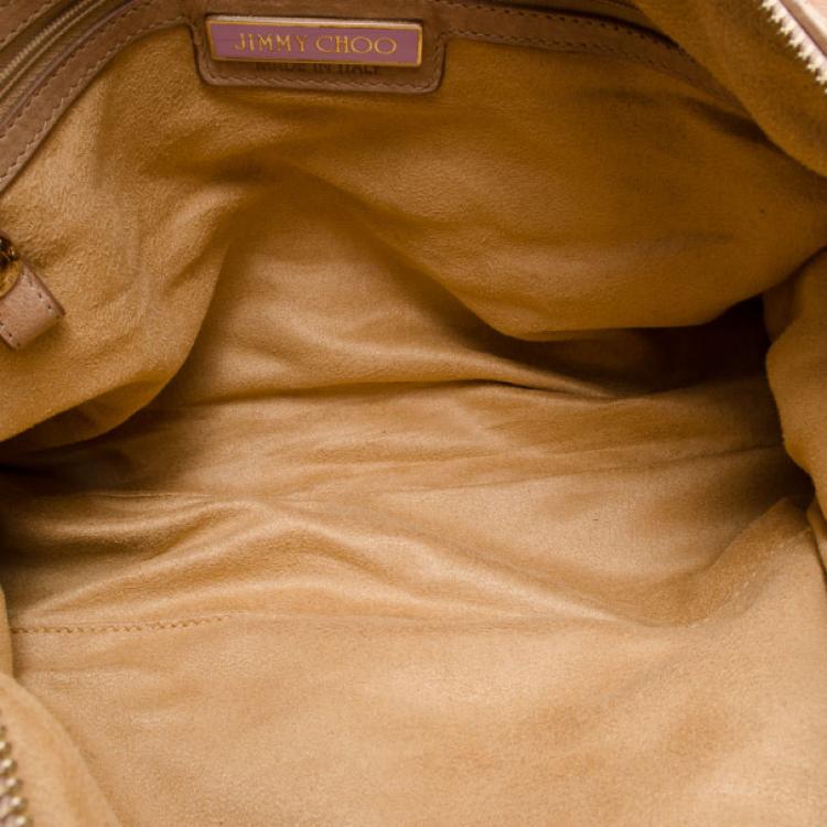 Pre Owned Jimmy Choo Nude Leather and Python Satchel