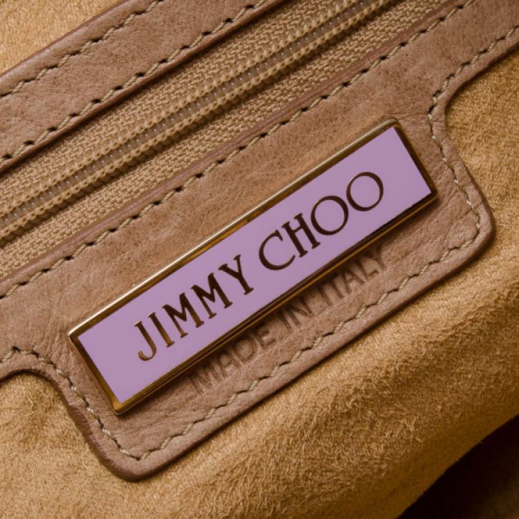 Pre Owned Jimmy Choo Nude Leather and Python Satchel