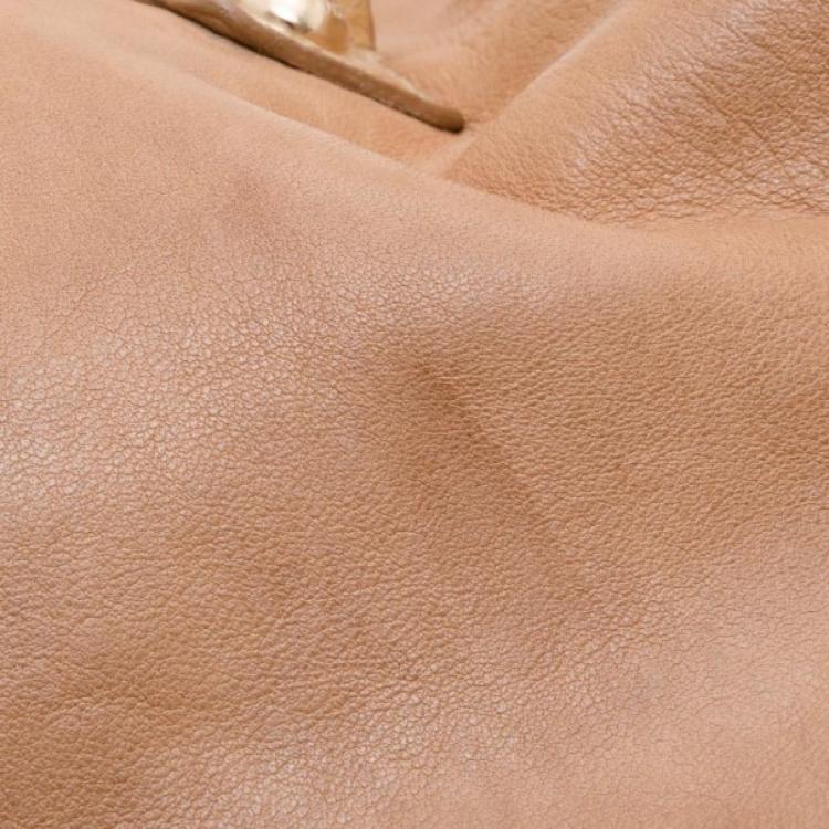 Pre Owned Jimmy Choo Nude Leather and Python Satchel