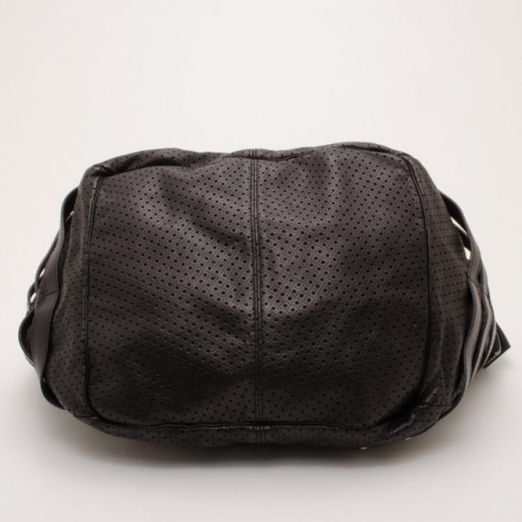 مملوكة مسبقًا Jimmy Choo Black Perforated Leather Bree Shoulder Bag   