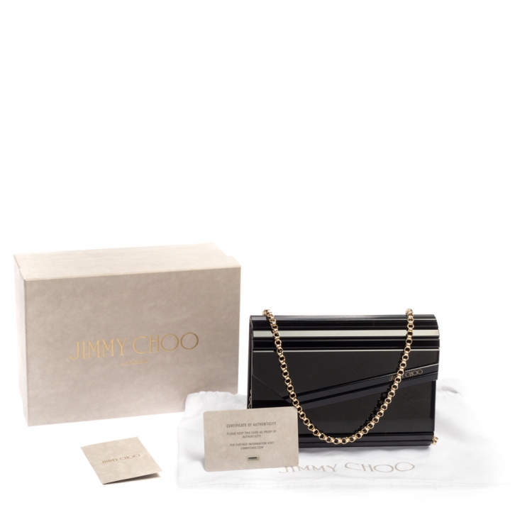 Pre Owned Jimmy Choo Black Acrylic Candy Clutch Bag
