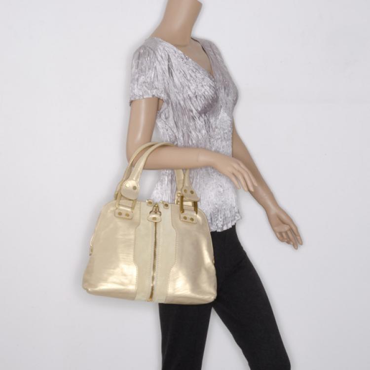 مملوكة مسبقًا Jimmy Choo Beige Mandah Satchel