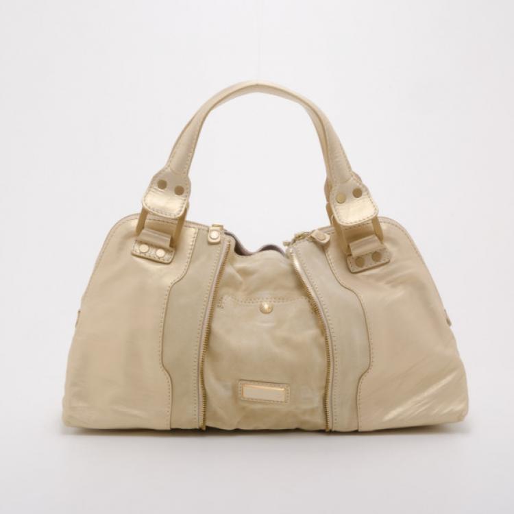 مملوكة مسبقًا Jimmy Choo Beige Mandah Satchel