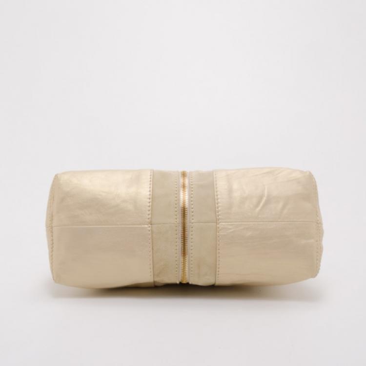 مملوكة مسبقًا Jimmy Choo Beige Mandah Satchel