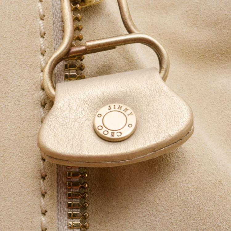 مملوكة مسبقًا Jimmy Choo Beige Mandah Satchel