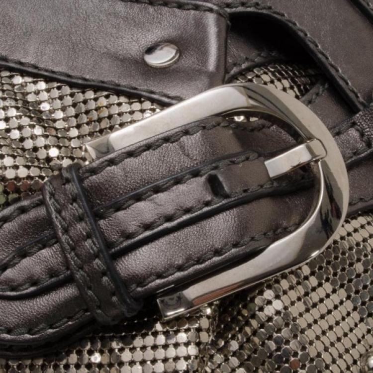 Pre Owned Jimmy Choo Silver Studded Chain Mail Tulita Hobo 