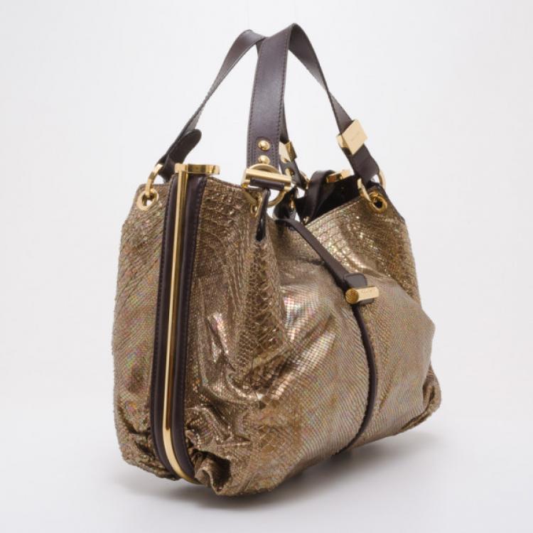 Pre Owned Jimmy Choo Gold Alex Handbag