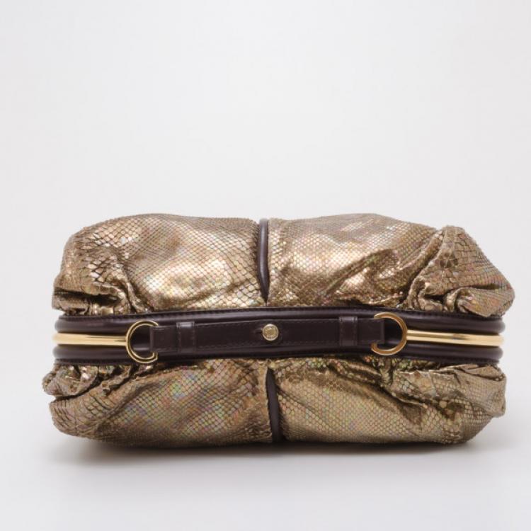 Pre Owned Jimmy Choo Gold Alex Handbag