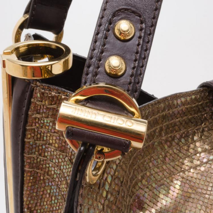 Pre Owned Jimmy Choo Gold Alex Handbag