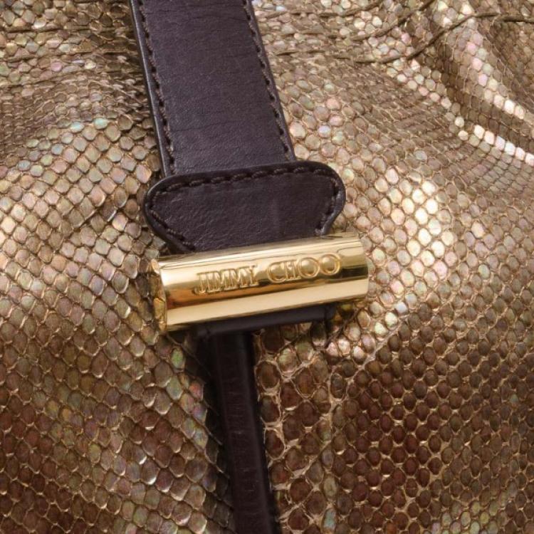 Pre Owned Jimmy Choo Gold Alex Handbag