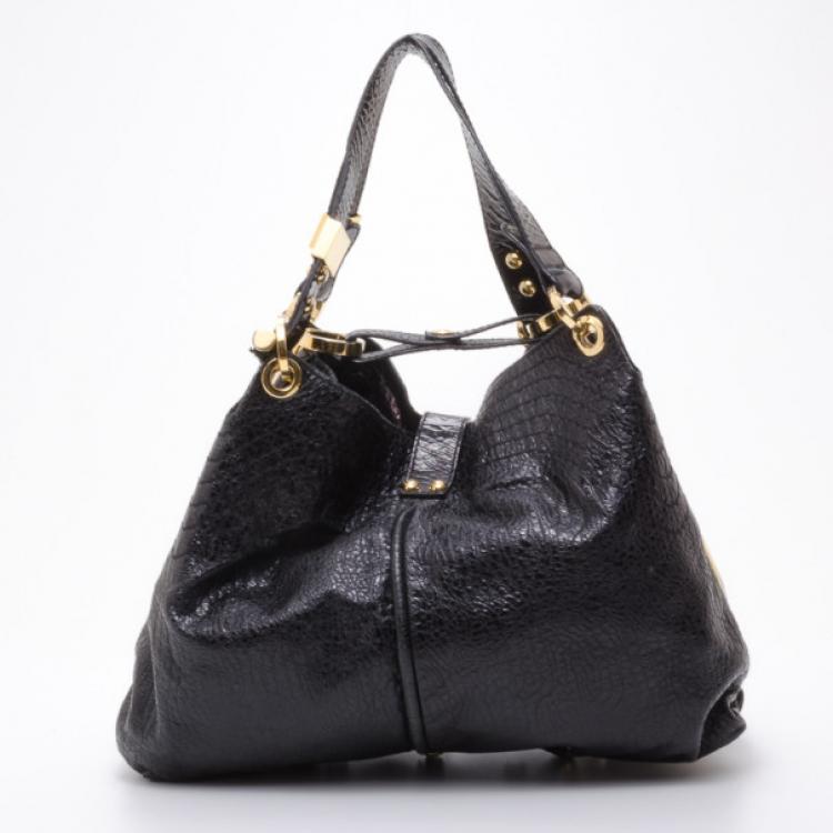 Pre Owned Jimmy Choo Black Leather Alex Shoulder Bag 