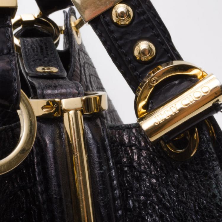 Pre Owned Jimmy Choo Black Leather Alex Shoulder Bag 