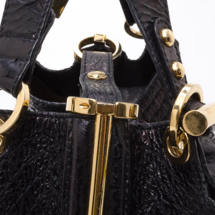 Pre Owned Jimmy Choo Black Leather Alex Shoulder Bag 