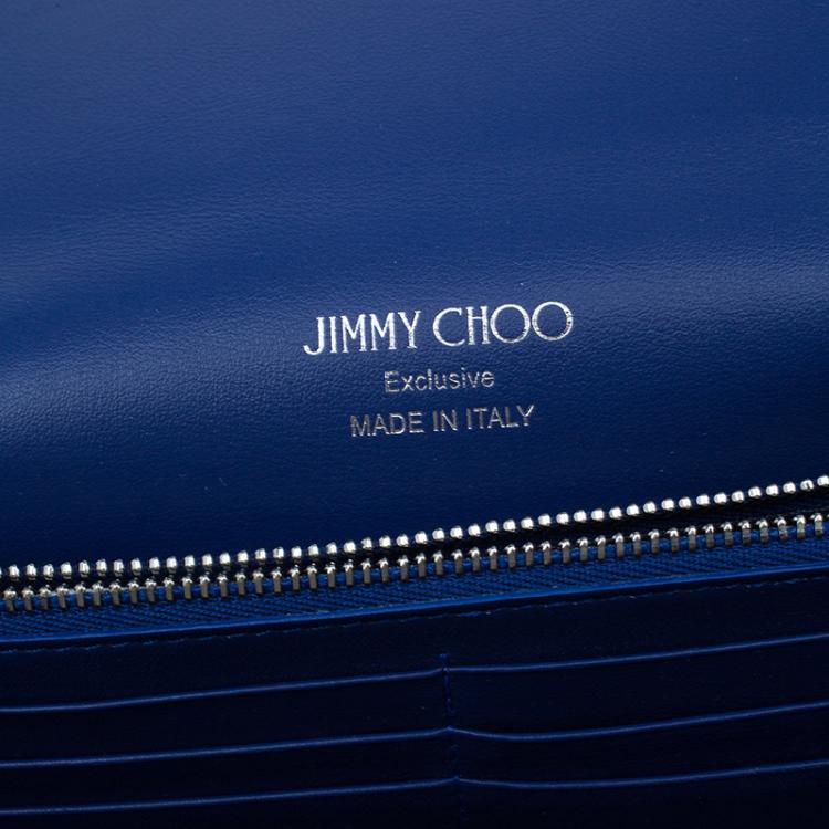 Pre Owned Jimmy Choo Electric Blue Satin Exclusive Milla Chain Clutch 