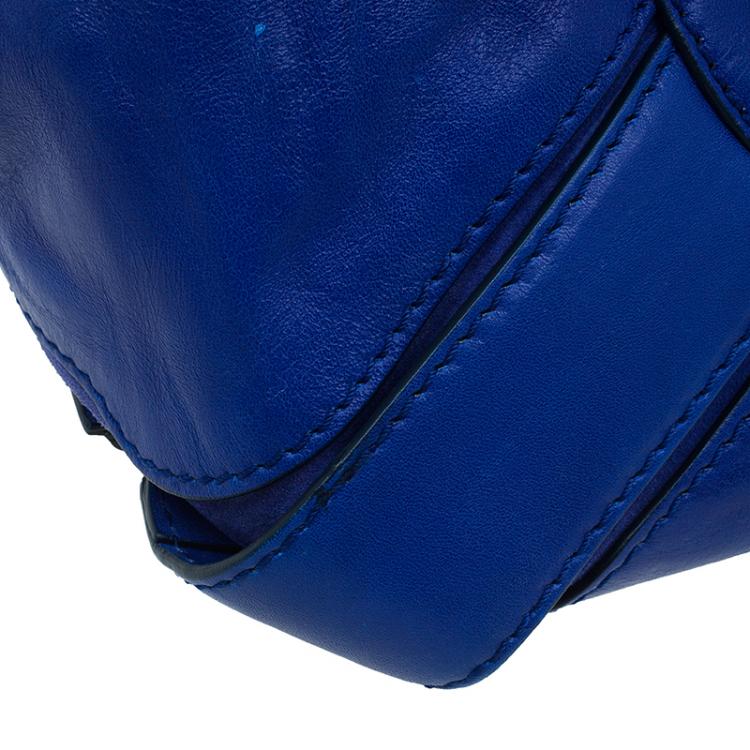 Pre Owned Jimmy Choo Blue Leather Mahala Satchel