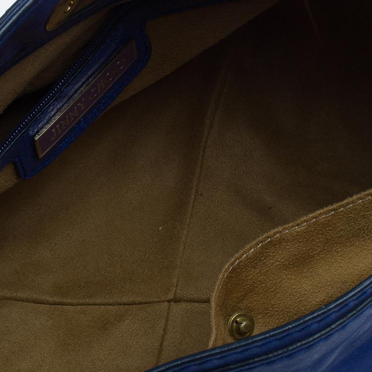 Pre Owned Jimmy Choo Blue Leather Mahala Satchel