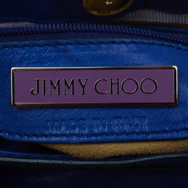 Pre Owned Jimmy Choo Blue Leather Mahala Satchel