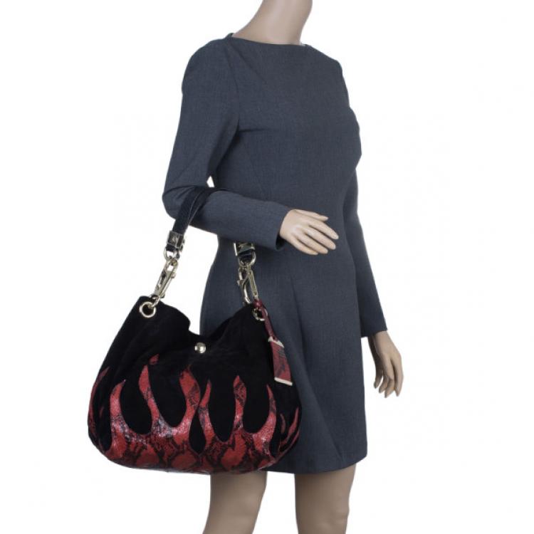 Pre Owned Jimmy Choo Black Suede Bucket Bag