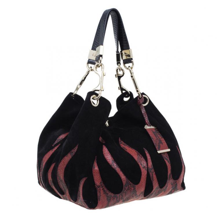 Pre Owned Jimmy Choo Black Suede Bucket Bag