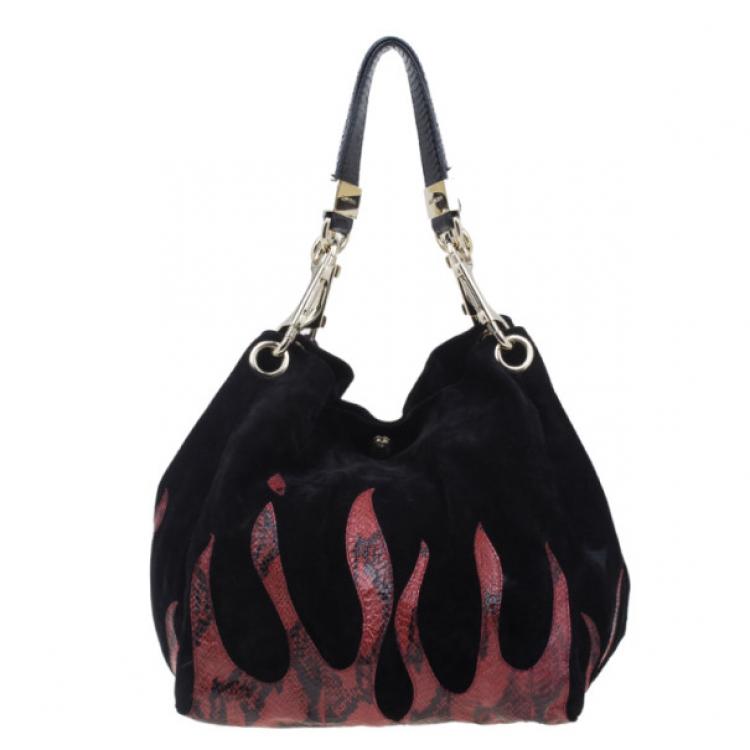 Pre Owned Jimmy Choo Black Suede Bucket Bag