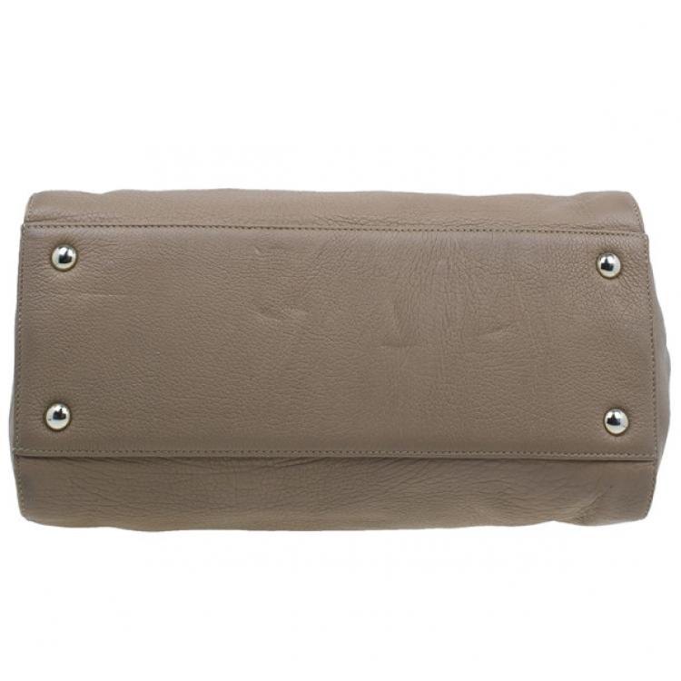 Pre Owned Jimmy Choo Brown Grainy Leather Rosalie Top Handle