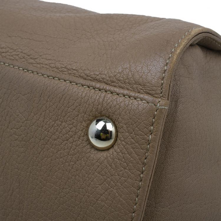 Pre Owned Jimmy Choo Brown Grainy Leather Rosalie Top Handle