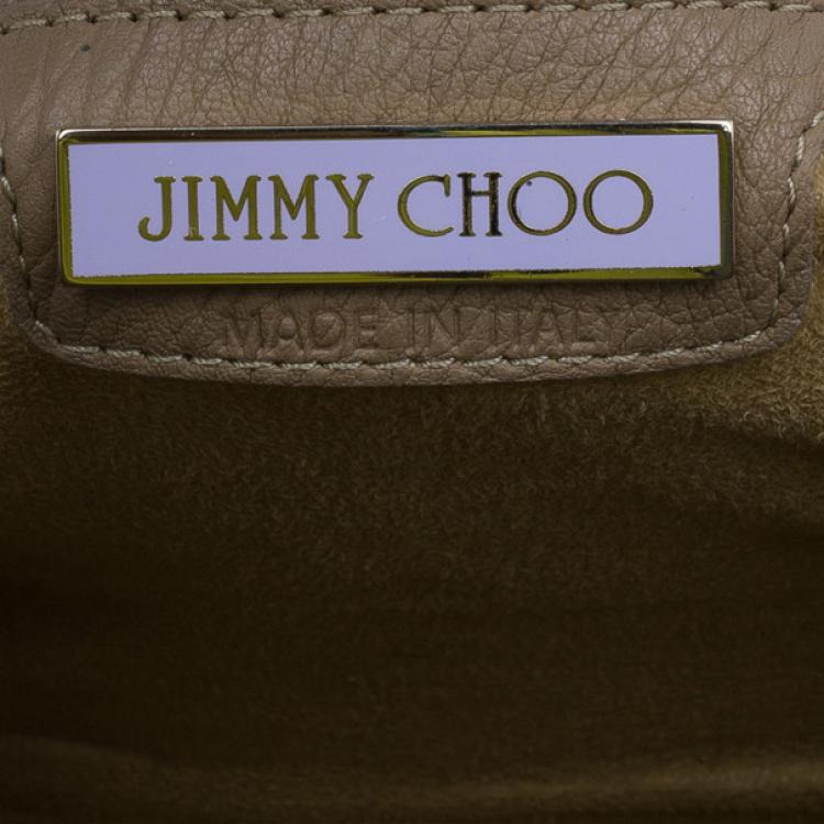 Pre Owned Jimmy Choo Brown Grainy Leather Rosalie Top Handle