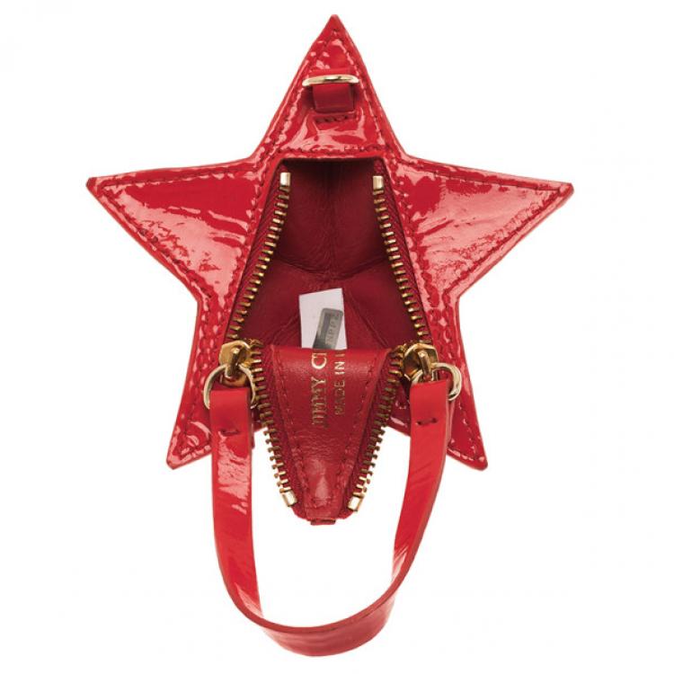 Pre Owned Jimmy Choo Red Patent Star Pouch