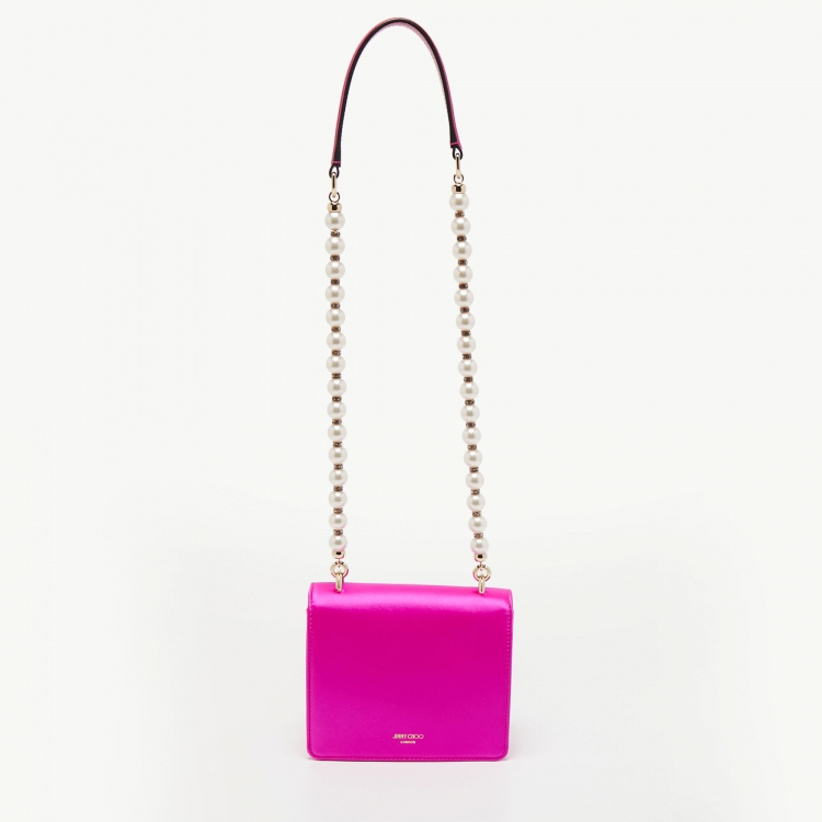 مملوكة مسبقًا Jimmy Choo Fuchsia Satin Varenne Quad Shoulder Bag