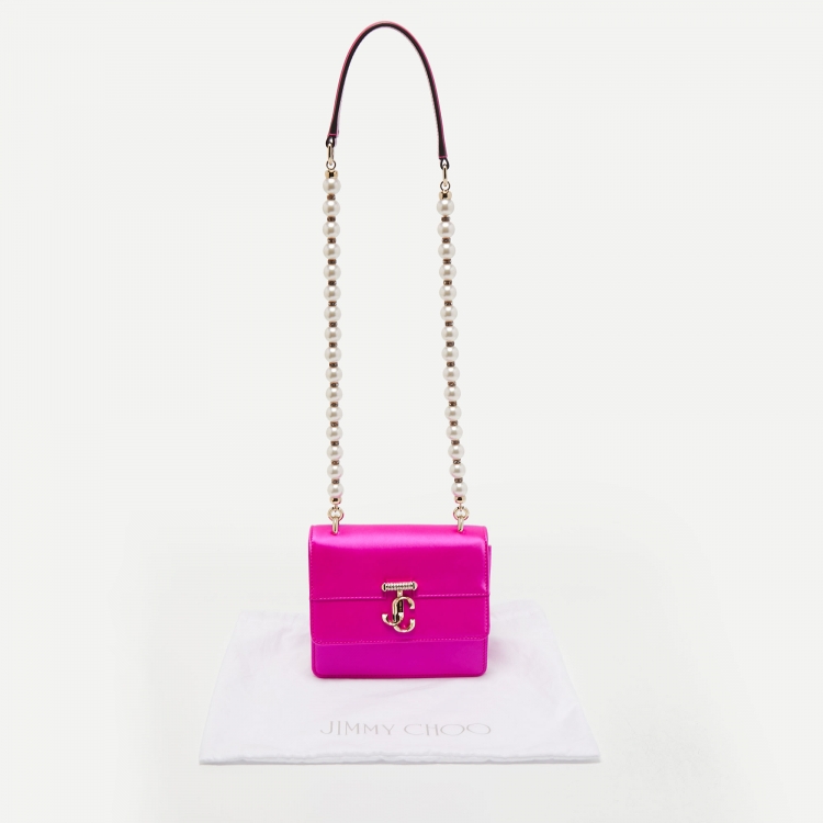 مملوكة مسبقًا Jimmy Choo Fuchsia Satin Varenne Quad Shoulder Bag
