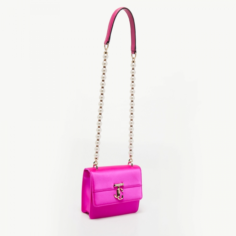 مملوكة مسبقًا Jimmy Choo Fuchsia Satin Varenne Quad Shoulder Bag