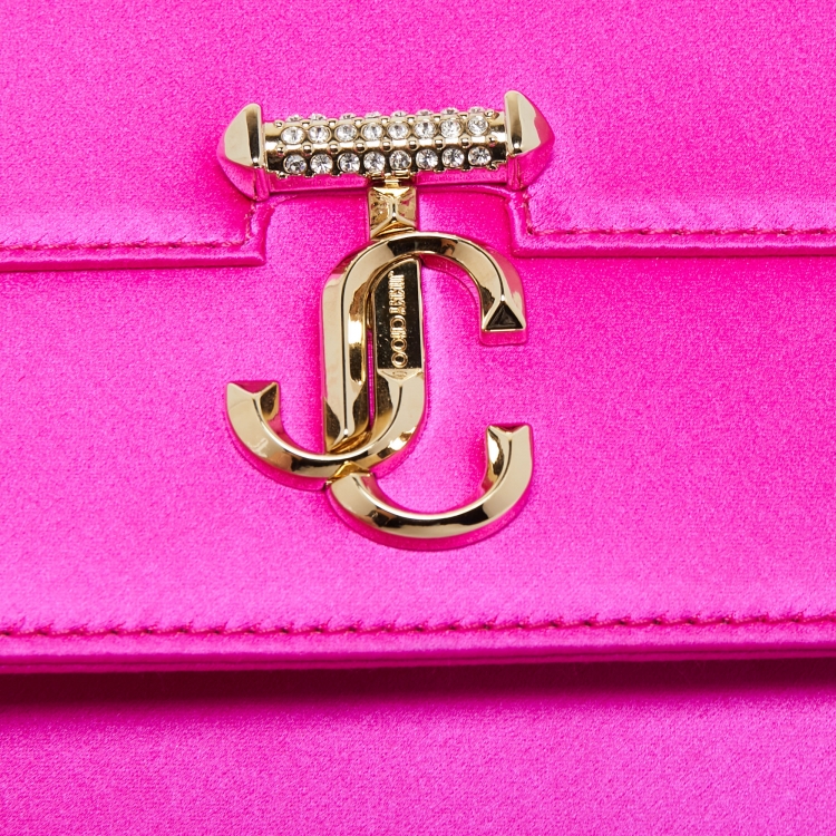 مملوكة مسبقًا Jimmy Choo Fuchsia Satin Varenne Quad Shoulder Bag