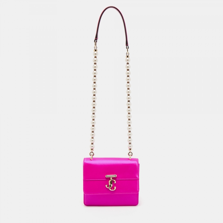 مملوكة مسبقًا Jimmy Choo Fuchsia Satin Varenne Quad Shoulder Bag