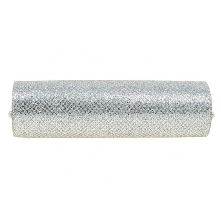 مملوكة مسبقًا Jimmy Choo Gold Fabric Glitter Tube Clutch