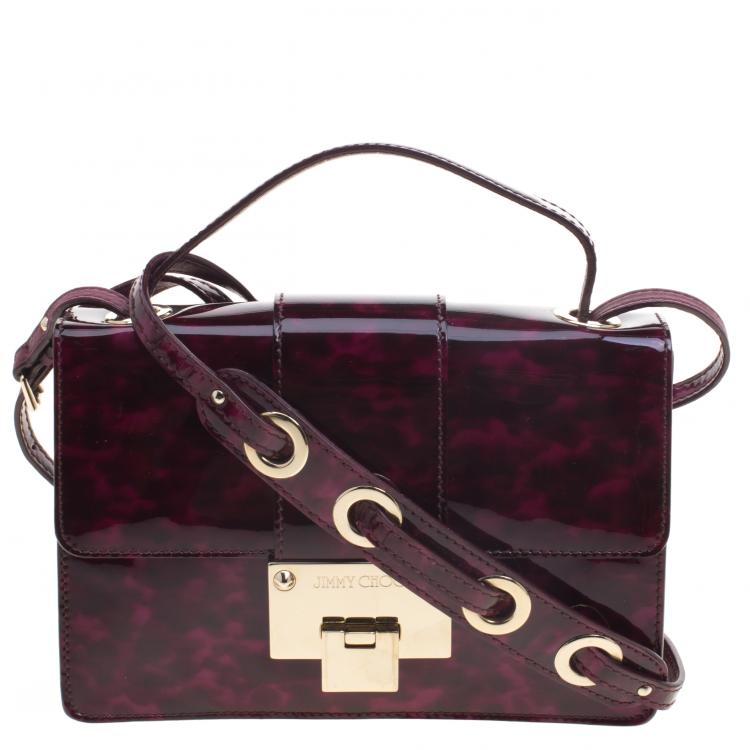 مملوكة مسبقًا Jimmy Choo Garnet Patent Leather Rebel Crossbody Bag