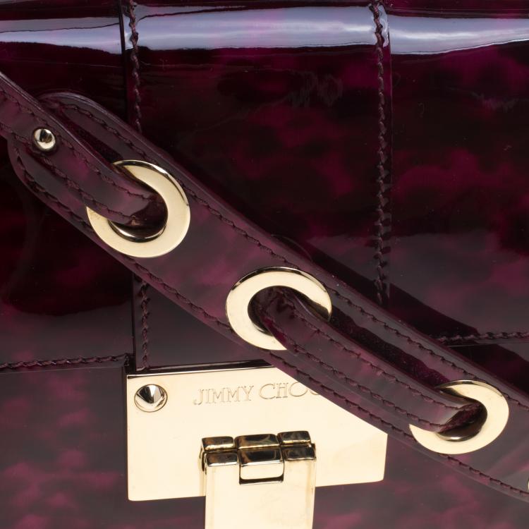 مملوكة مسبقًا Jimmy Choo Garnet Patent Leather Rebel Crossbody Bag